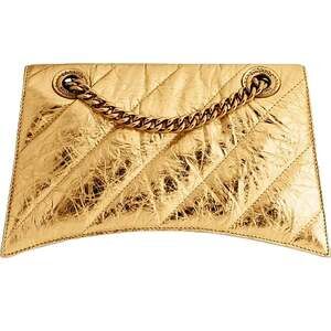 Balenciaga Crush Quilted Leather Metallic Gold Mini Crossbody